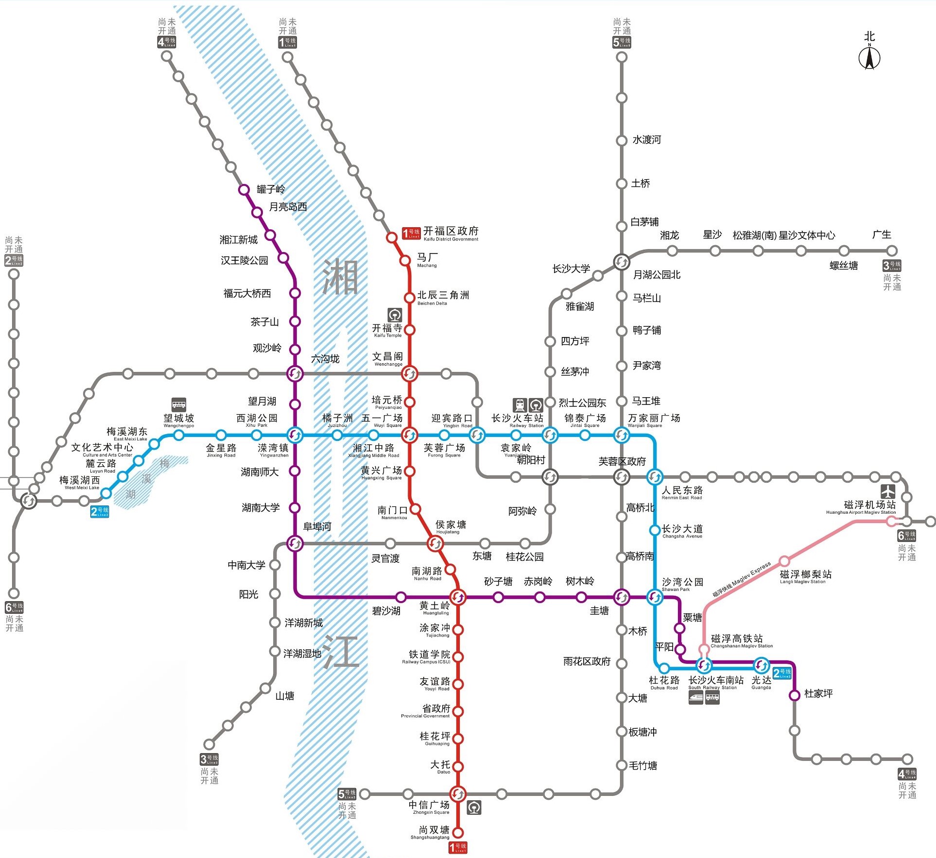 长沙地铁线路图